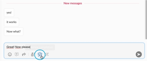 Efecte Chat mit GPT – Automatische Vervollständigung
