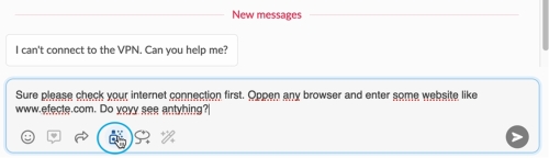 Efecte Chat mit GPT – Autokorrektur