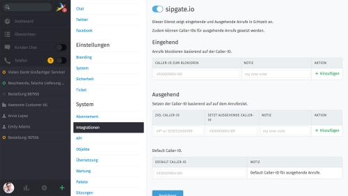 Zammad: CTI-Integration (Admin)