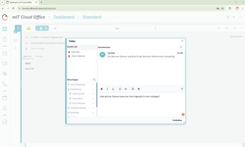 mIT Office Chatfunktion E-Mail